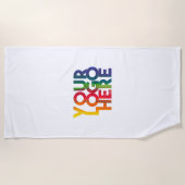 Serviette De Plage Logo d'entreprise simple blanc (Devant)