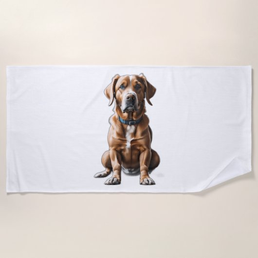 Serviette De Plage logo design t-shirt chien (Devant)