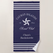 Serviette De Plage Logo du club social de la fête de bachelorat de de (Devant)