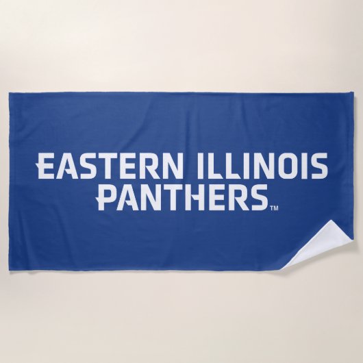 Serviette De Plage Logo du texte Eastern Illinois Panthers (Devant)