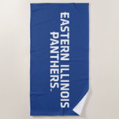 Serviette De Plage Logo du texte Eastern Illinois Panthers (Devant)