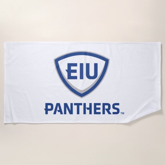 Serviette De Plage Logo Eastern Illinois Panthers Shield & Wordmark (Devant)