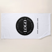 Serviette De Plage Logo et entreprise de texte personnalisés minimes (Devant)