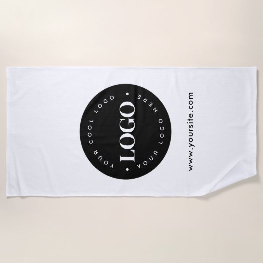 Serviette De Plage Logo et entreprise de texte personnalisés minimes (Devant)