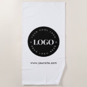 Serviette De Plage Logo et entreprise de texte personnalisés minimes (Devant)