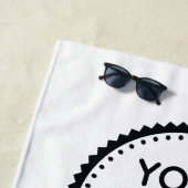 Serviette De Plage Logo Et Slogan Personnalisés Avec Promotions (En situation)