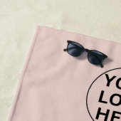Serviette De Plage Logo et texte promotionnels Blush Pink Business (En situation)