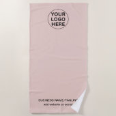 Serviette De Plage Logo et texte promotionnels Blush Pink Business (Devant)