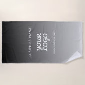 Serviette De Plage Logo et texte promotionnels modernes | Couleur mod (Devant)