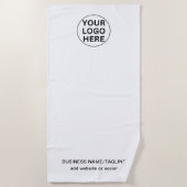 Serviette De Plage Logo et texte promotionnels pour entreprise en noi (Devant)