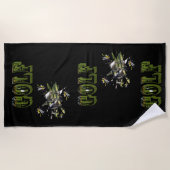 Serviette De Plage logo Green Dimensional Golf Picture, (Devant)