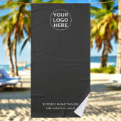 Serviette De Plage Logo gris l Moderne Marque Promotionnelle