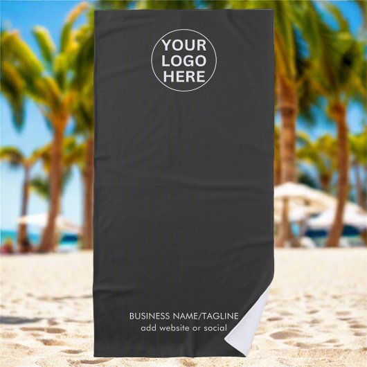 Serviette De Plage Logo gris l Moderne Marque Promotionnelle