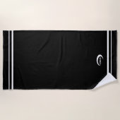 Serviette De Plage Logo noir moderne (Devant)