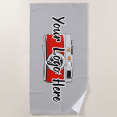 Serviette De Plage Logo personnalisé de l'entreprise Utiliser son pro (Devant)