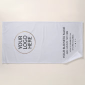 Serviette De Plage Logo professionnel et entreprise de texte Blanc (Devant)