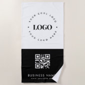 Serviette De Plage Logo professionnel personnalisé QR Code et texte p (Devant)