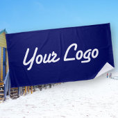 Serviette De Plage Logo remplaçable Ajouter votre propre logo | bleu