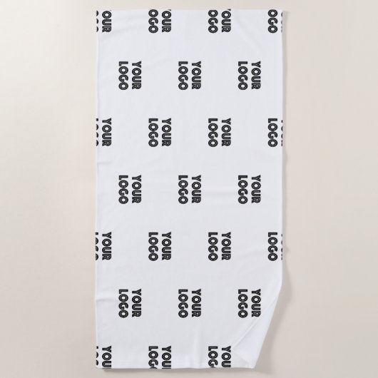 Serviette De Plage Logo simple à répéter | Blanc (Devant)