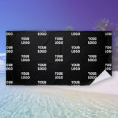 Serviette De Plage Logo simple à répéter | Noir