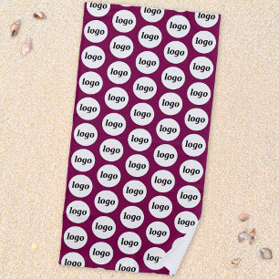 Serviette De Plage Logo simple Motif Affaires Magenta promotionnel