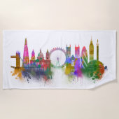 Serviette De Plage Londres Skyline - Rainbow (Devant)