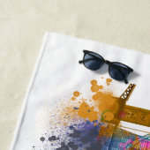 Serviette De Plage Londres Skyline - Rainbow (En situation)