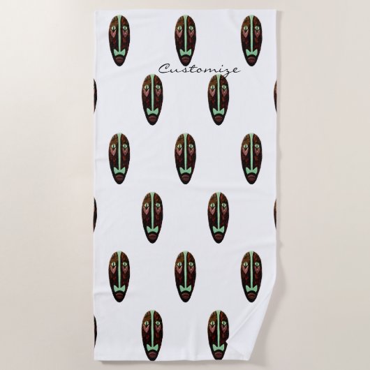 Serviette De Plage Long Tonnerre de Masque Tiki (Devant)