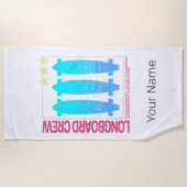 Serviette De Plage Longboard Retro Skateboard Conception de skate Vin (Devant)