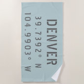 Serviette De Plage Longitude de la latitude de Denver (Devant)