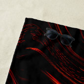 Serviette De Plage Longue trace rouge sur l'arrière - plan noir (En situation)