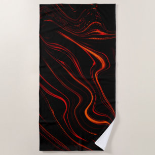 Serviette De Plage Longue trace rouge sur l'arrière - plan noir