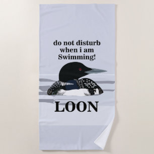 Serviette De Plage Loon Common Loon Bird Lake Funny