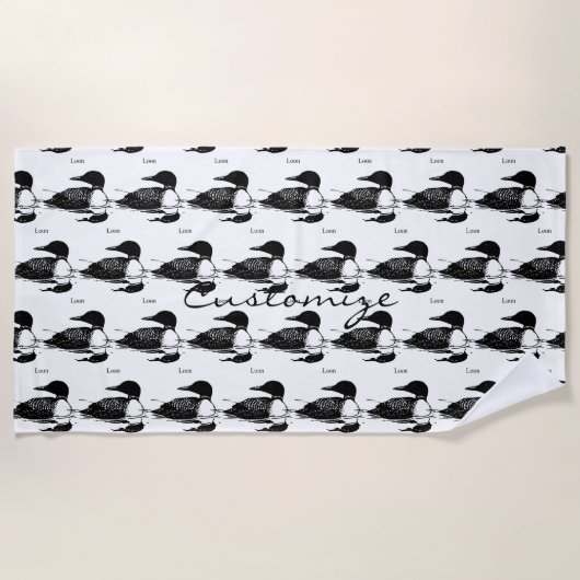Serviette De Plage Loon Swimming Bird Art Thunder_Cove (Devant)