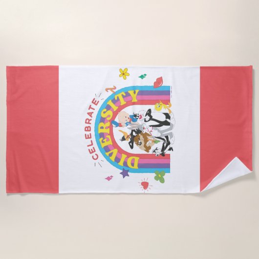 Serviette De Plage LOONEY TUNES™ - Celebrate Diversity Pride Arc-en-c (Devant)