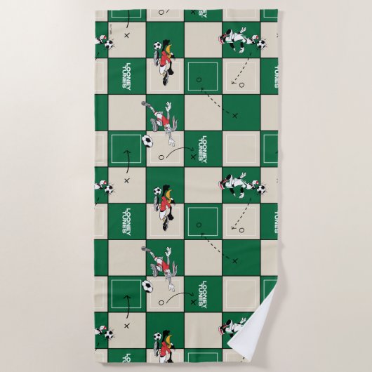 Serviette De Plage LOONEY TUNES™ Soccer Grid Pattern (Devant)