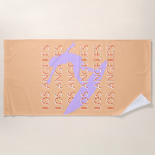 Serviette De Plage Los Angeles Travel Art, Californie, Travel Art