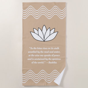 Serviette de plage Lotus Flower et Bouddha Quote