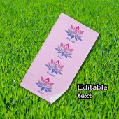 Serviette De Plage Lotus flower pink your text