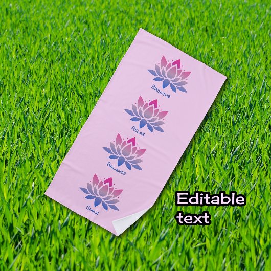 Serviette De Plage Lotus flower pink your text