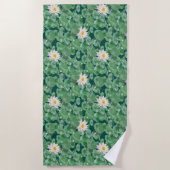 Serviette De Plage Lotus Lagoon Motif - Le Lotus Blanc (Devant)