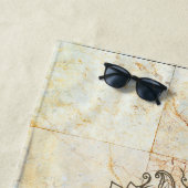 Serviette De Plage Lotus Mandala sur le marbre de Tan (En situation)