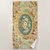 Serviette De Plage Louis XV Floral Rose (Devant)