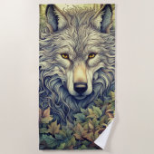 Serviette De Plage Loup Gris (Devant)