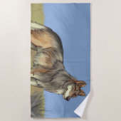 Serviette De Plage Loup mexicain (Devant)