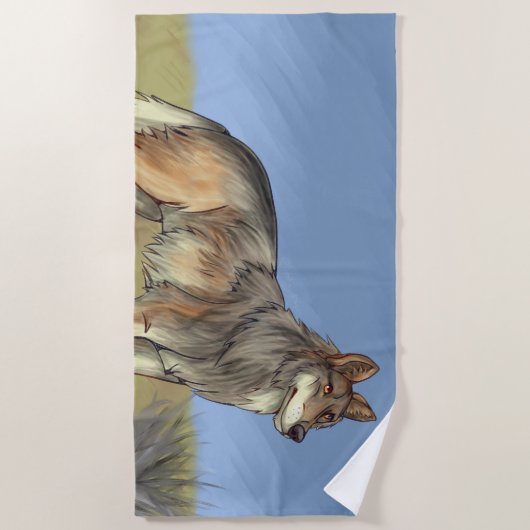 Serviette De Plage Loup mexicain (Devant)