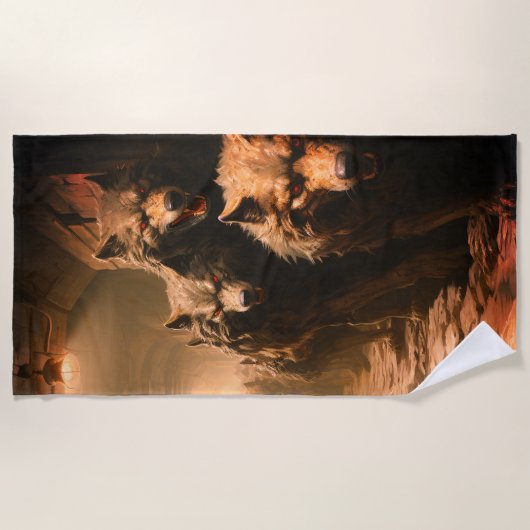 Serviette De Plage Loups maléfiques (Devant)