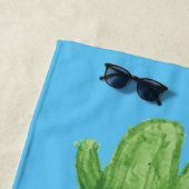 Serviette De Plage Love Blue Pineapple and Cactus (En situation)