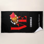 Serviette De Plage Love Cornhole Sports personnalisés   (Devant)
