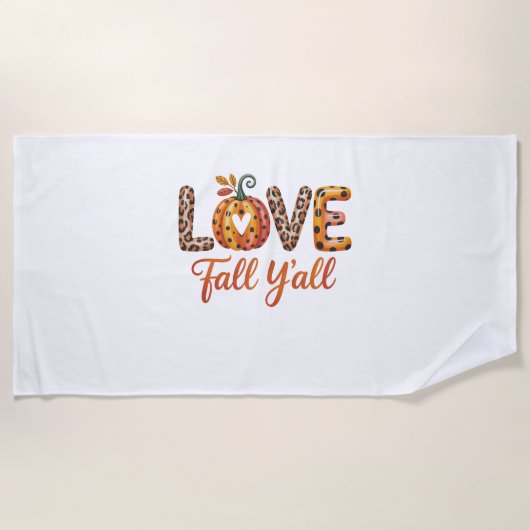 Serviette De Plage Love Fall Y'all Fall (Devant)